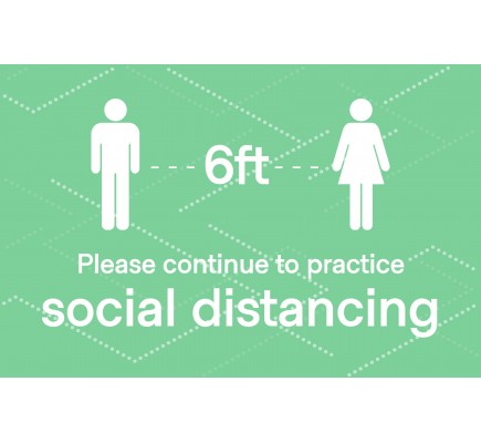 Social Distancing  Window Cling  8.5" x 11" Green Pack of 25 
